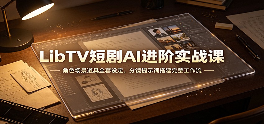 LibTV短剧AI进阶实战课：角色场景道具全套设定，分镜提示词搭建完整工作流 - 网创智汇